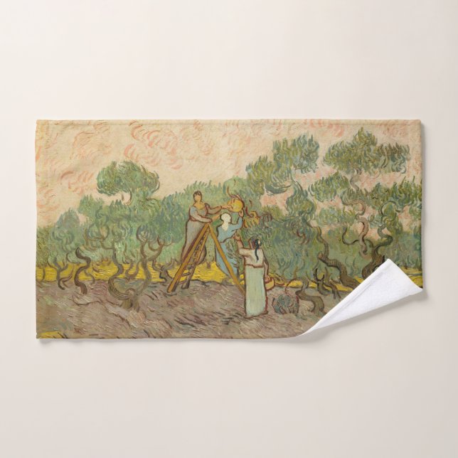 Vincent van Gogh - Women Picking Olives Bath Towel Set (Hand Towel)