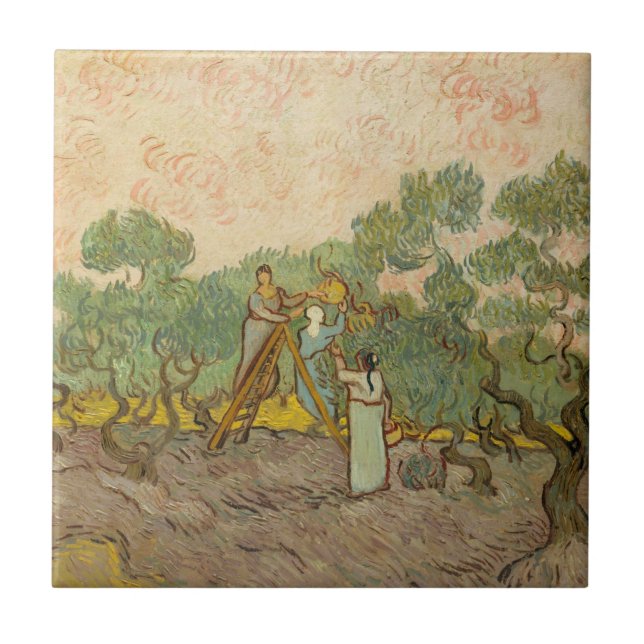 Vincent van Gogh - Women Picking Olives Ceramic Tile (Front)