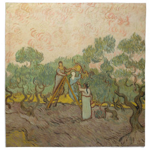 Vincent van Gogh - Women Picking Olives Cloth Napkin