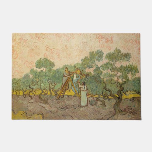 Vincent van Gogh _ Women Picking Olives Doormat