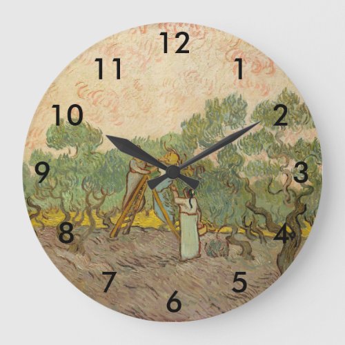 Vincent van Gogh _ Women Picking Olives Large Clock