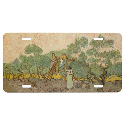 Vincent van Gogh _ Women Picking Olives License Plate