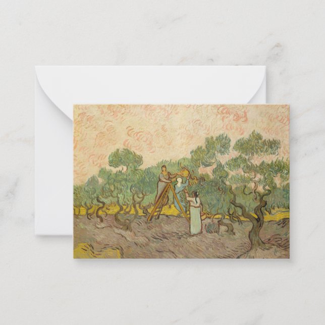 Vincent van Gogh - Women Picking Olives Note Card (Front)