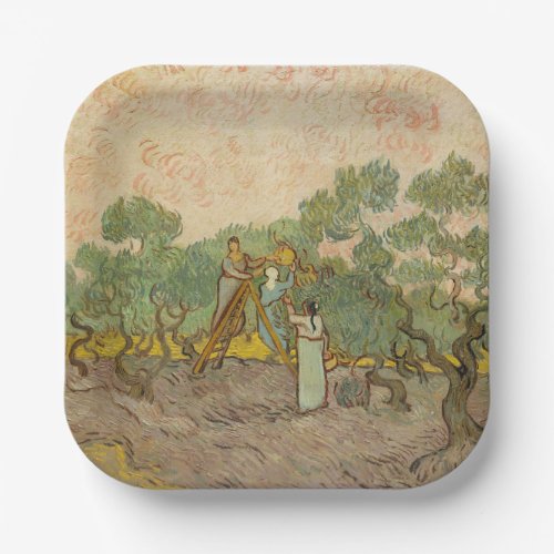 Vincent van Gogh _ Women Picking Olives Paper Plates
