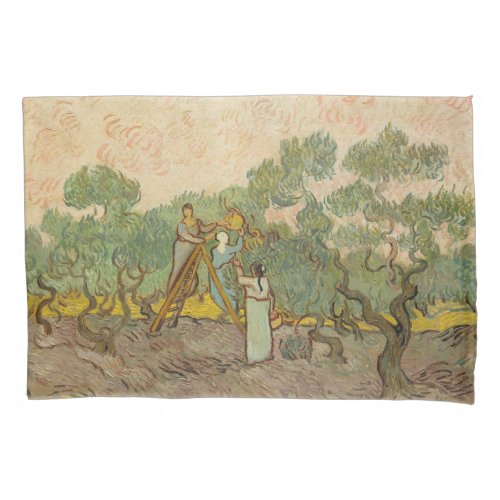 Vincent van Gogh _ Women Picking Olives Pillow Case