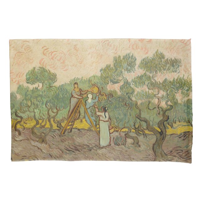 Vincent van Gogh - Women Picking Olives Pillow Case (Front)