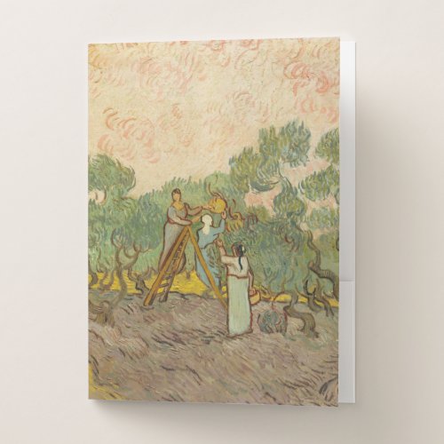 Vincent van Gogh _ Women Picking Olives Pocket Folder