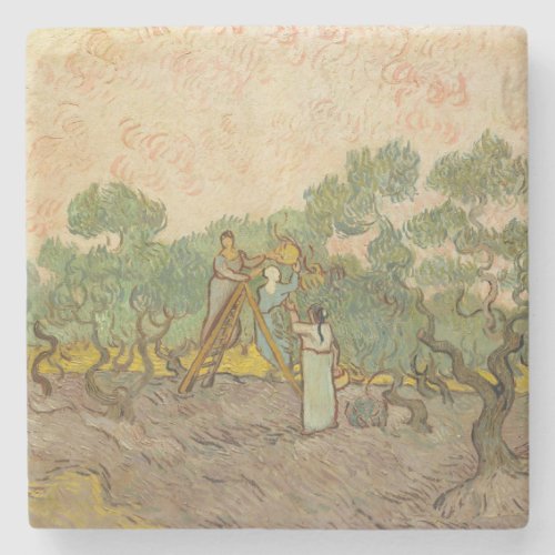 Vincent van Gogh _ Women Picking Olives Stone Coaster