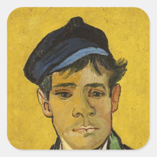 Vincent van Gogh  Young Man with a Hat 1888 Square Sticker