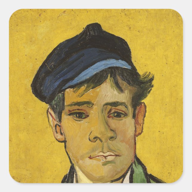 Vincent van Gogh | Young Man with a Hat, 1888 Square Sticker (Front)