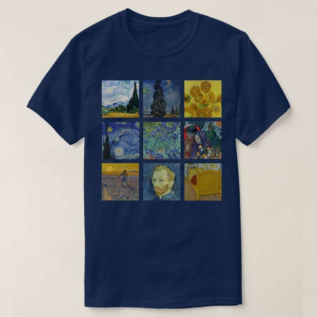 Vincent van GoghFamous Paintings Starry Night Sunf T-Shirt (Design Front)