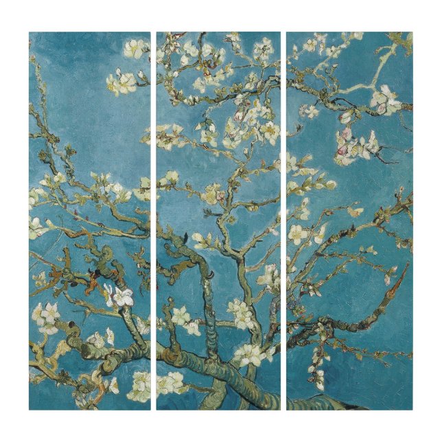 Vincent van Gogh's Almond blossom (1890) Triptych (Front)