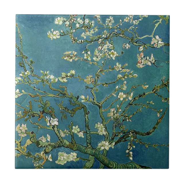 Vincent van Gogh's Almond Blossom Ceramics Ceramic Tile (Front)