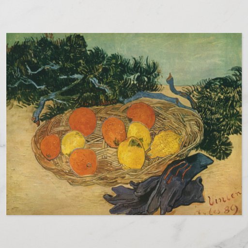 Vincent van Gogh's Basket of Fruit and Gloves 1889 Flyer | Zazzle