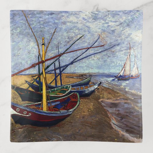 Vincent van Goghs Fishing Boats Trinket Tray