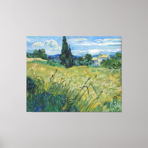 Vincent van Goghs Green Wheat Field with Cypress Canvas Print