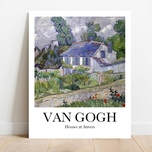 Vincent van Gogh's Houses at Auvers  Poster (Own a Van Gogh: "Houses at Auvers." Vibrant colors, museum-quality)