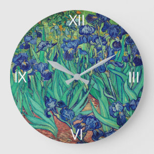 Vincent van Gogh's Irises: Large Clock
