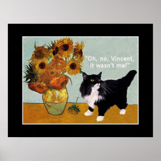 Vincent Van Gogh's naughty cat Poster