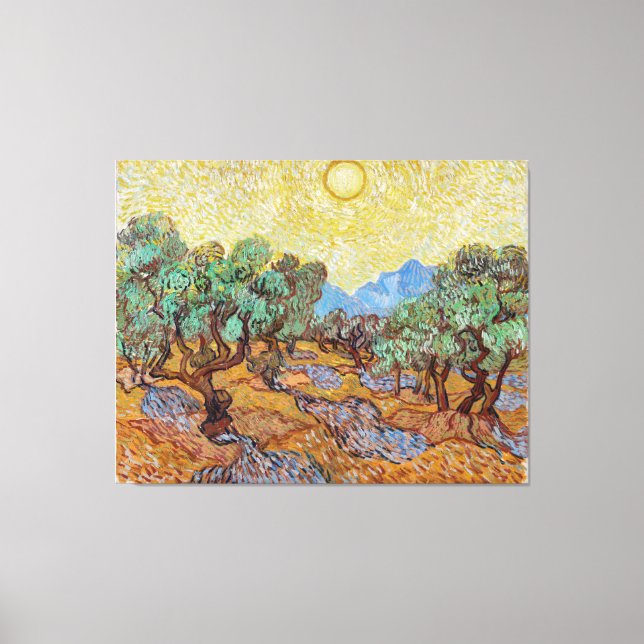 Vincent van Gogh's Olive Trees Canvas Print (Front)