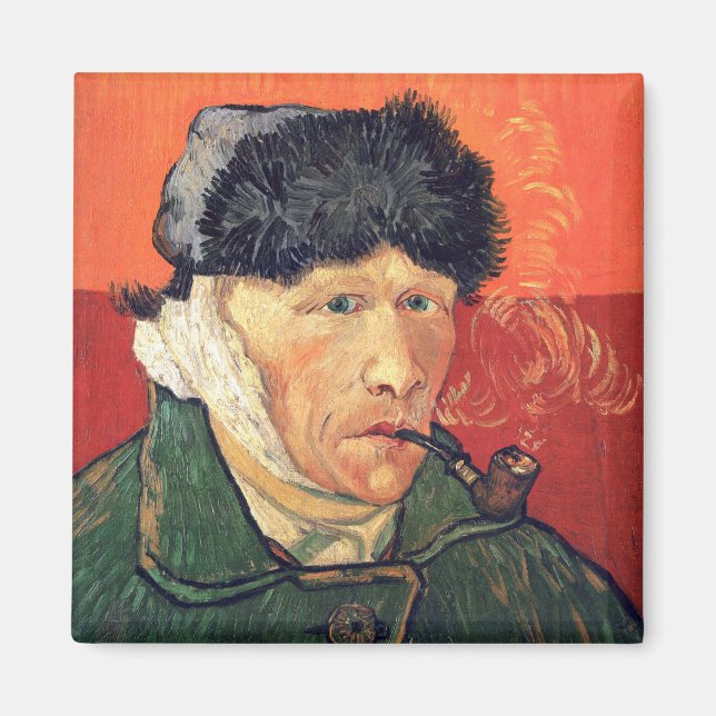 Vincent Van Gogh's Self Portrait Bandaged Ear&Pipe Magnet (Front)