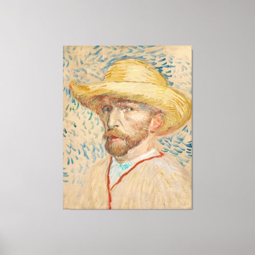Vincent van Goghs Self_Portrait with a Straw Hat Canvas Print