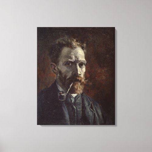 Vincent van Goghs Self_Portrait with Pipe Canvas Print