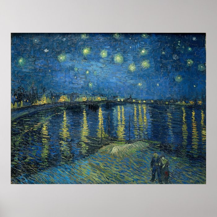 Vincent van Gogh's star night over the Rhone Print