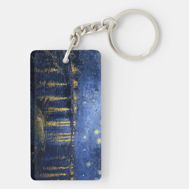 Vincent van Gogh's Starry Night Over the Rhone Keychain (Back)