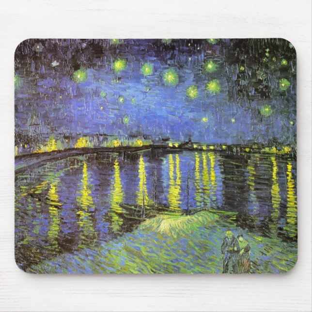 Vincent van Gogh's Starry Night Over the Rhone Mouse Pad (Front)