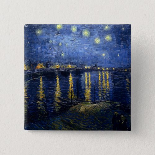 Vincent van Goghs Starry Night Over the Rhone Pinback Button