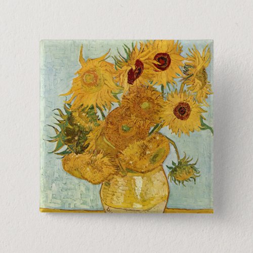 Vincent van Goghs Stilleben mit 12 Sonnenblumen Pinback Button