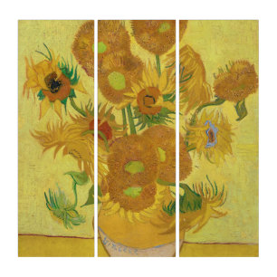 Vincent van Gogh's Sunflowers (1888) Triptych