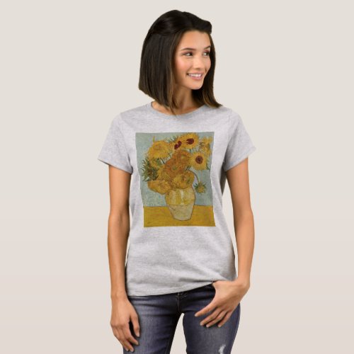 Vincent Van Goghs Sunflowers Art Print Vintage Lo T_Shirt