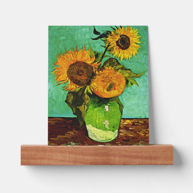 Vincent van Gogh's Sunflowers (three) Picture Ledge (Front)