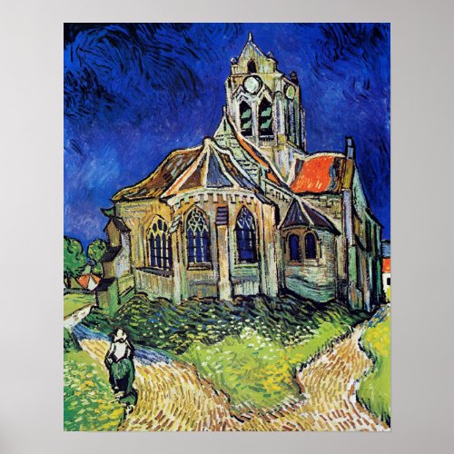 Vincent van Goghs The Church at Auvers Poster