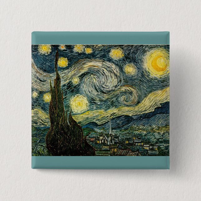Vincent van Gogh's The Starry Night (1889) Button (Front)