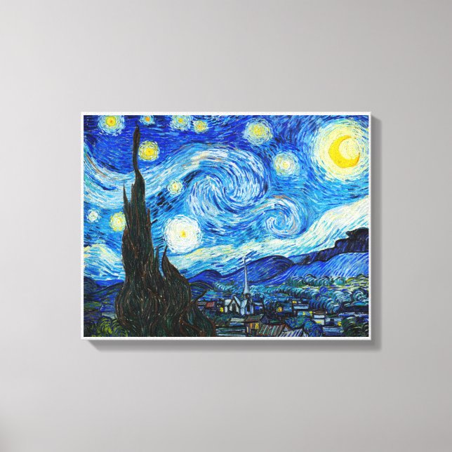 Vincent Van Gogh's The Starry Night (1889).  Canvas Print (Front)