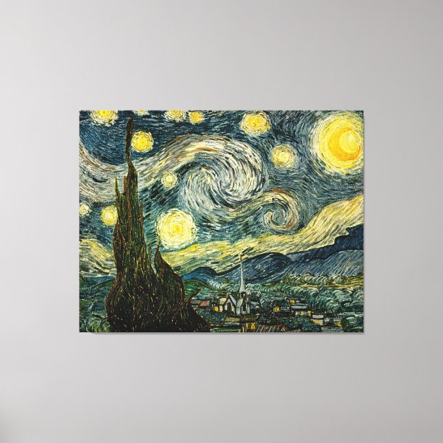 Vincent van Gogh's The Starry Night (1889) Canvas Print (Front)