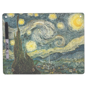 Vincent van Gogh's The Starry Night (1889) Dry Erase Board With Keychain Holder