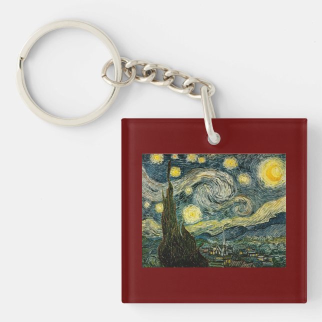 Vincent van Gogh's The Starry Night (1889) Keychain (Front)