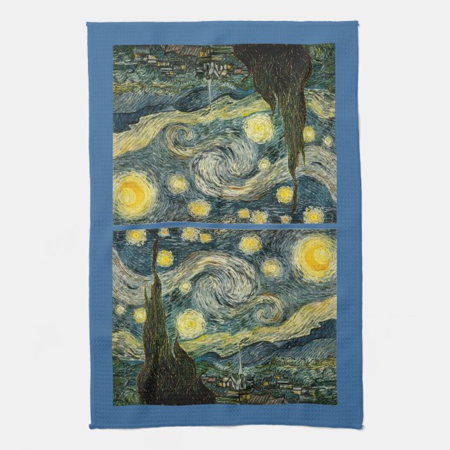 Vincent van Gogh's The Starry Night (1889) Kitchen Towel (Vertical)