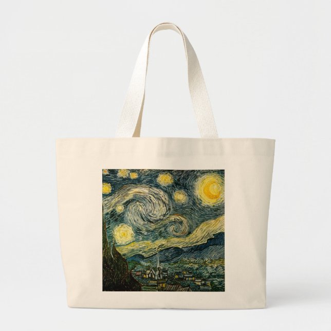 Vincent van Gogh's The Starry Night (1889) Large Tote Bag (Front)
