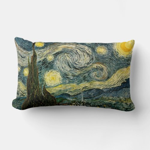 Vincent van Goghs The Starry Night 1889 Lumbar Pillow