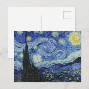 Vincent Van Gogh's The Starry Night (1889). Postcard