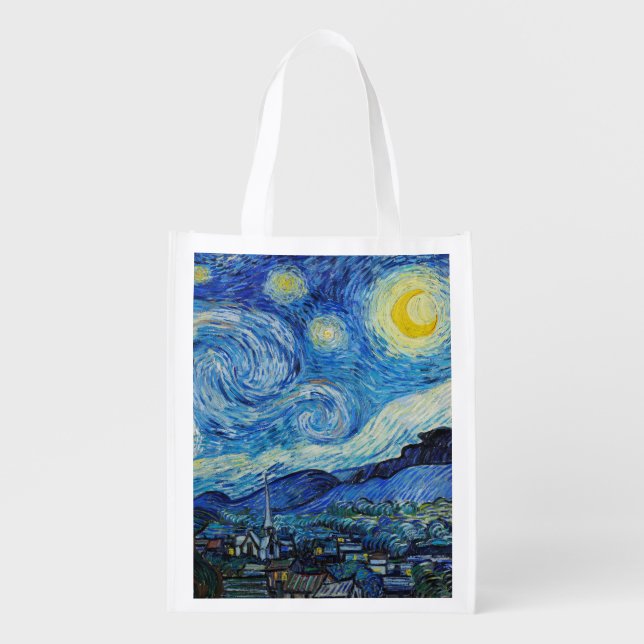 Vincent Van Gogh's The Starry Night Grocery Bag (Front)