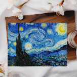 Vincent van Gogh's The Starry Night Postcard<br><div class="desc">Experience the mesmerizing beauty of Vincent van Gogh's masterpiece, "The Starry Night, " with this captivating postcard. Painted in June 1889, this iconic artwork showcases van Gogh's distinctive style and emotional depth. Immerse yourself in the swirling patterns of the night sky, illuminated by the ethereal glow of the stars and...</div>