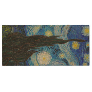 Vincent Van Gogh's The Starry Night Wood Flash Drive