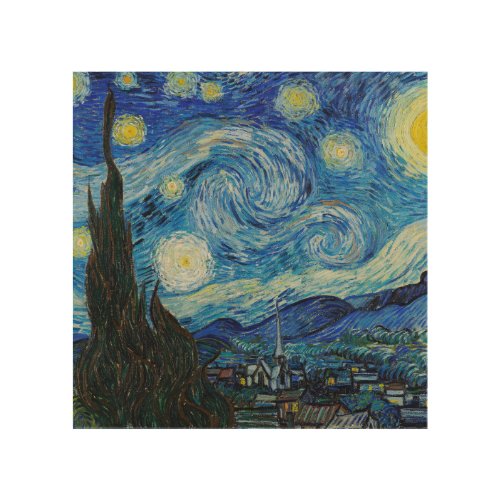 Vincent Van Goghs The Starry Night Wood Wall Art