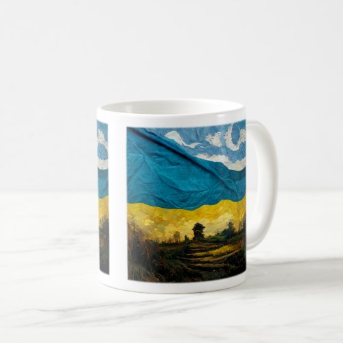 Vincent van Goghs Ukrainian Flag Classic Mug 11  Coffee Mug